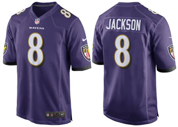 ラマー・ジャクソン ボルチモア レイブンズ ナイキ ゲームジャージ (紫)/ Lamar Jackson Baltimore Ravens