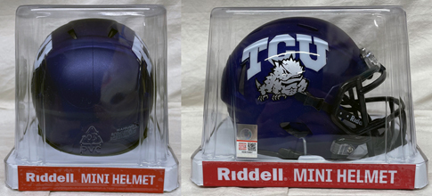 �e�L�T�X�N���X�`���� �z�[���h �t���b�O�X �O�b�Y �w�����b�g Texas Christian Horned Frogs Helmet